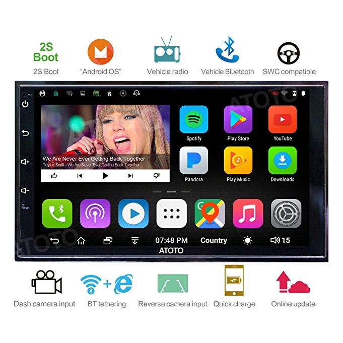 [NEW] ATOTO A6 2DIN Android Car Navigation Stereo with Dual Bluetooth & 2A Charge -Premium A62710P 1G/16G Car Entertainment Multimedia Radio,WiFi/BT Tethering internet,support 256G SD &more