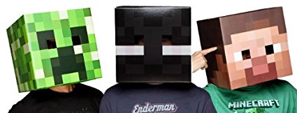 Official Minecraft Exclusive Steve, Creeper & Enderman Head Costume Mask Set