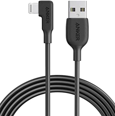 Anker USB-A to 90 Degree Lightning Cable (6ft), MFi Certified, Compatible for iPhone SE / 11 Pro/X/XS/XR / 8 Plus/AirPods Pro, iPad 8, iPod Touch, and More