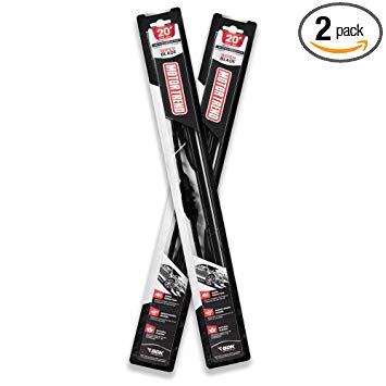 Motor Trend WP2020 UltraFirm Precision Wiper Blade – High-Grade Natural Rubber, Metal Frame, 45 Degree Cut for Maximum Clarity (20 Inch), 2 Pack