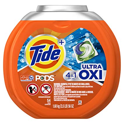 Tide Pods Ultra Oxi Liquid Detergent Pacs, 54 Count