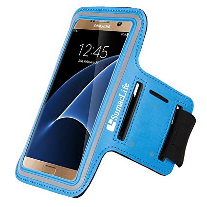 Sumaclife Sport Running Armband for Samsung Galaxy S8 Active, S8, LG V30 G6, Motorola G5s G5 Plus, Nokia 5 6 8, OnePlus 5, Huawei P10 Nova 2 Plus (Blue)
