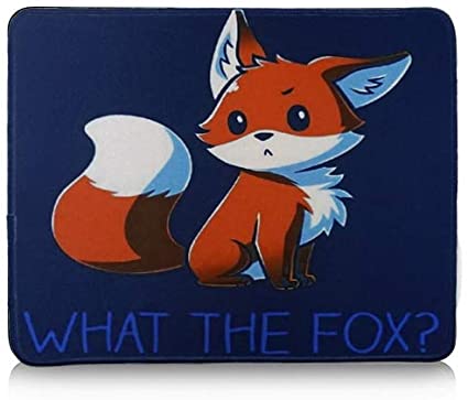 Fox Large Mouse Pad Funny Cute 12x10 Inches Table Mat for Gaming Office What The Fox