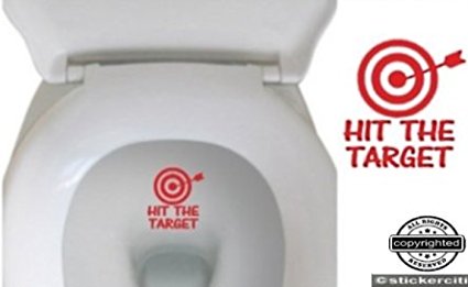 HIT THE SPOT Decal BATHROOM TOILET Potty SEAT Boys Training Target (come with glowindark switchplate decal) Stickerciti Brand