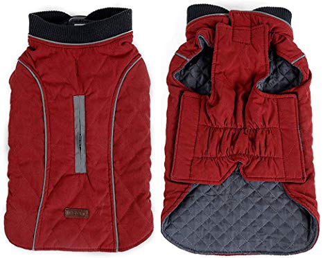 Rantow Reflective Dog Coat Winter Vest Loft Jacket for Small Medium Large Dogs Water-Resistant Windproof Snowsuit Cold Weather Pets Apparel, 6 Colors 7 Sizes (L, Red)