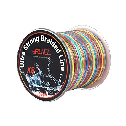 RUNCL Braided Fishing Line 8 Strands, Ultra Strong Braided Line - Smaller Diameter, Zero Memory, Zero Extension, Multiple Colors - 1093Yds/1000M 546Yds/500M 328Yds/300M 109Yds/100M Available