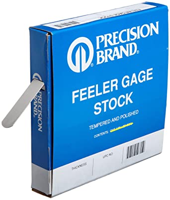 Precision Brand 19560 Steel Thickness Feeler Gage Coil, 0.018" Thickness, 1/2" Width, 25' Length