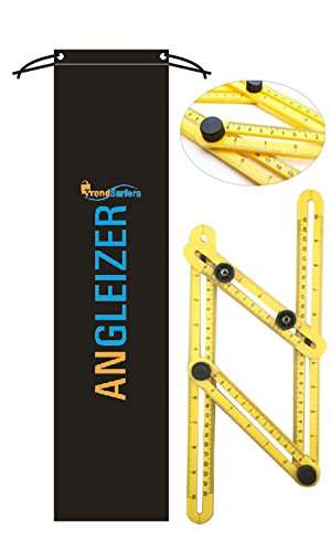 Angle Ruler | Angles measuring template tool | Multi-angle Angle-izer for Handymen, Builders, Craftsmen, Carpenter | Saves Time, Helps Eliminate Mistake | For hanging Tile, Laying Floors, Cutting Stones & More