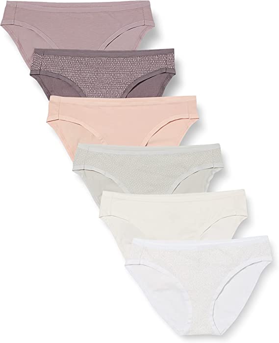 Amazon Essentials Women's Cotton Bikini Brief Underwear (Available in Plus Size), Multipacks