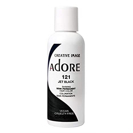 Adore Semi-Permanent Haircolor #121 Jet Black 4 Ounce (118ml) (2 Pack)