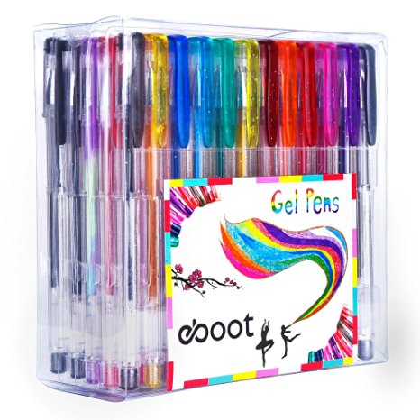 eBoot Gel Pens Set Colored Ink Pens for Coloring, Glitter, Painting and Drawing, 60 Pieces