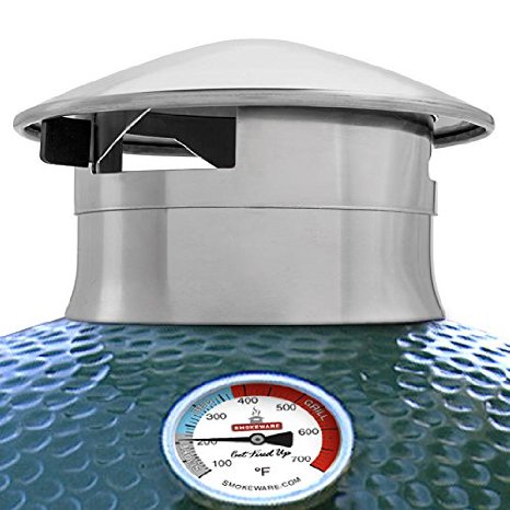 SmokeWare SS Vented Chimney Cap for Big Green Egg R