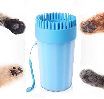 LASOCKETS 2 in 1 Portable Dog Paw Washer Dog Cleaning Brush Large Dog Foot Cleaner Cup