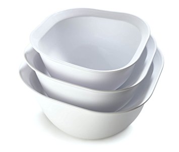 Cuisipro Mixing Bowl Set, 3-Piece, White