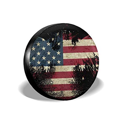 Car Tire Cover Sunscreen Protective Cover Bald Eagle American Flag Water Proof Universal Spare Wheel Tire Cover Fit for Trailer, RV, SUV and Various Vehicles 14" 15" 16" 17" Inch …