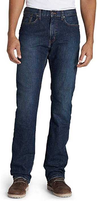 Eddie Bauer Men's Flannel-Lined Flex Jeans - Straight Fit