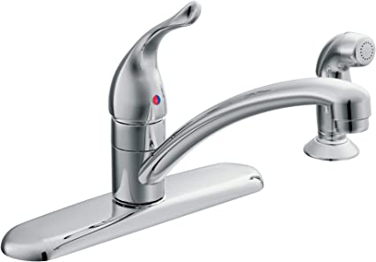 Moen 67430 Chateau Single Handle Kitchen Faucet with Protege Side Spray (Chrome)