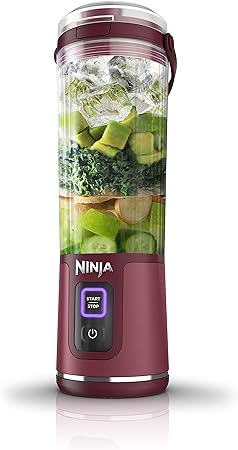 Ninja BC151NV Blast Portable Blender, Cordless, 18oz. Vessel, Personal Blender-for Shakes & Smoothies, BPA Free, Leakproof -Lid & Sip Spout, USB-C Rechargeable, Dishwasher Safe Parts, Denim Blue