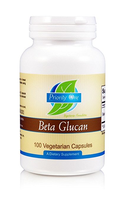 Priority One Vitamins Beta Glucan 100 Vegetarian Capsules Beta 1,3/1,6 D-Glucan Health Immune Response