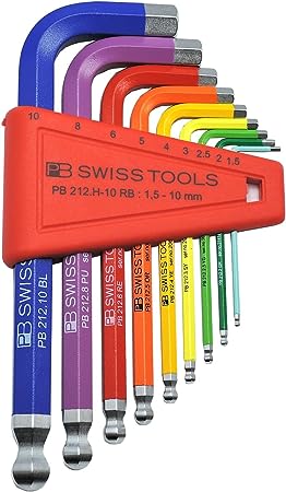PB Swiss Tools PB 212H10RB Colored Ball-end short hex wrench 1.5-10mm set