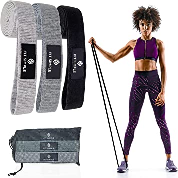 Long Resistance Bands Set Fabric Exercise Bands for Women and Men, 3 Pack, Full Body Workout Bands, Heavy Duty Cloth Long Loop Stretch Fitness Bands for Pull Up Assistance Resistance Bands Training