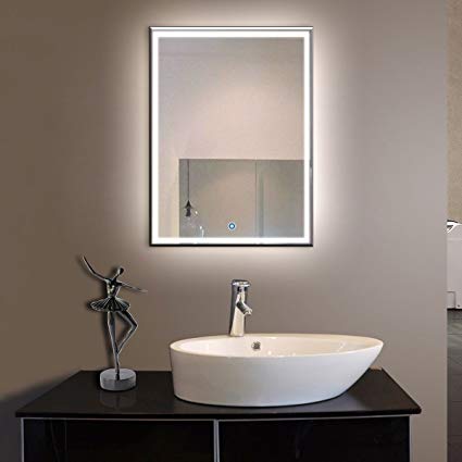28 x 36 In Vertical LED Bathroom Silvered Mirror with Touch Button （C-C226）