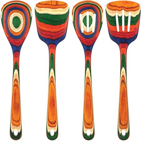 Totally Bamboo Baltique Marrakesh Collection 4 Piece Cooking Utensil Set, Safe for Nonstick