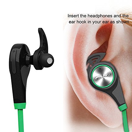 Bluetooth Headphones, Wireless Earbuds Bluetooth Headset with mic Sports running Earphones for iPhone Sony Samsung motorola LG (army-green)