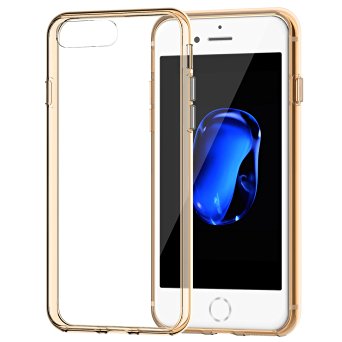 iPhone 7 Plus Case, JETech Apple iPhone 7 Plus Case Cover Shock-Absorption Bumper and Anti-Scratch Clear Back for iPhone 7 Plus 5.5 Inch (Gold) - 3431D