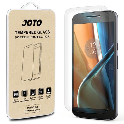 Motorola Moto G4 Tempered Glass Screen Protector - JOTO Moto G4 Tempered Glass Screen Protector Film Guard Rounded Edge Real Glass Screen Protector for MOTO G4 2016 (1 Pack)