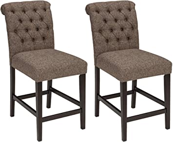 Signature Design By Ashley - Tripton Upholstered Barstool - Set of 2 - Casual Style - Graphite
