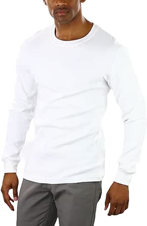 ToBeInStyle Men's Heavy or Medium Weight Premium Waffle Thermal Long Sleeve Crewneck Shirt