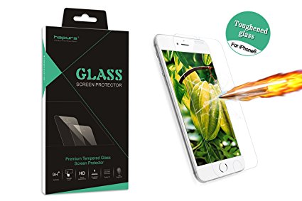 iPhone 6 Screen Protector, Hapurs Tempered Glass Screen Protector for Apple iPhone 6 (4.7 inch ONLY) High Defintion (HD) Clear Screen Protectors - Maximum Clarity, Touchscreen Accuracy and Industry-High 9H Hardness
