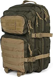 Mil-Tec MOLLE Tactical Pack (Green and Coyote, 36 Liter)