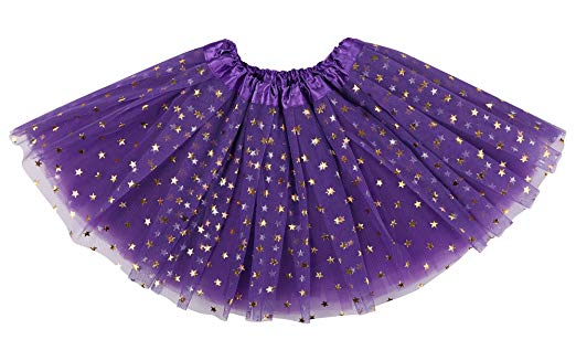 Lullaby 4 Layered Girls Tutu Skirt Fluffy Stars Sequins Princess Dress up Ballet Tutu