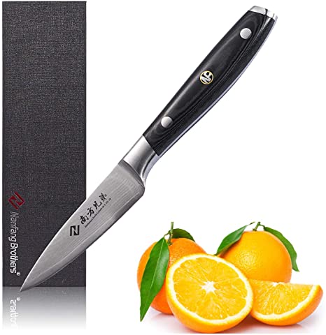 Damascus Paring Knife - 3.5 inch Utility Peeling Kitchen Knife Ultra Sharp Stainless Steel Fruit Vegetable Cutting Carving Knives