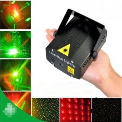 Klaren Mixed Red & Green stage lighting Light Projector Spotlight Sound/ Music Active DJ Equipment for Disco Club Party Show- Black