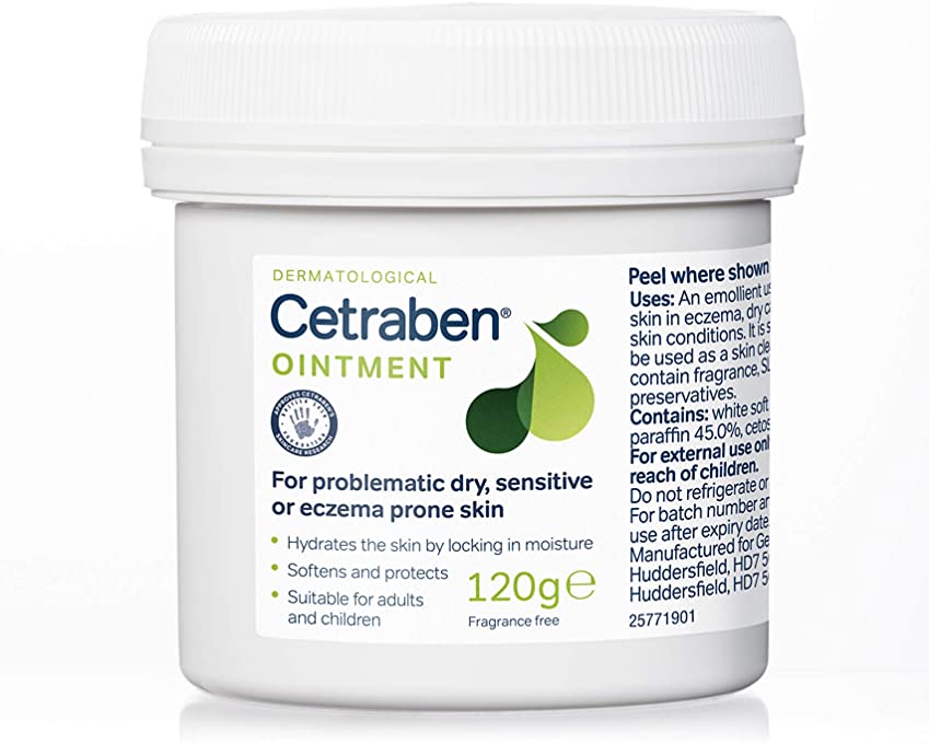 Cetraben Ointment for Dry Prone Sensitive Or Eczema Skin Dermatological Dry Skin Cream Moisturiser – 120g