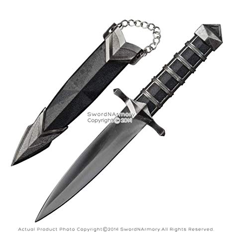 Etrading 11.5" Dark Assassin Medieval Dagger Short Sword Blade with Sheath LARP Cosplay