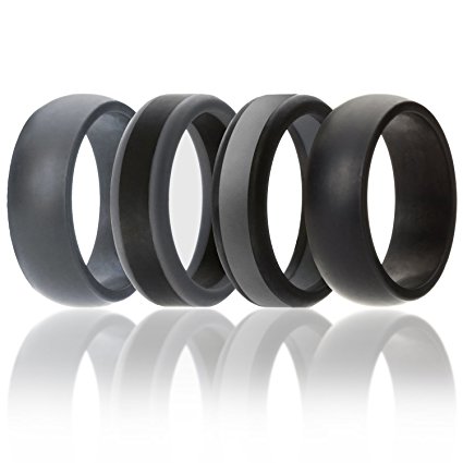 Silicone Wedding Ring For Men By SOL Rings (Power X Series), 8mm Safe and Sturdy Silicone Rubber Wedding Band