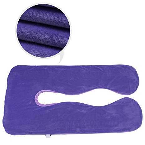 Pregnancy Body Pillowcase Oversize Plush U Shaped Pillow Cover (Purple pillowcase) ¡­
