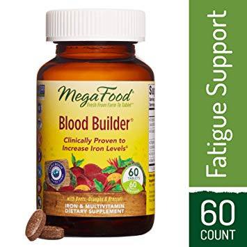 MegaFood - Blood Builder, Support for Healthy Iron Levels, Energy, and Red Blood Cell Production without Nausea or Constipation, Vegan, Gluten-Free, Non-GMO, 60 Tablets (FFP)