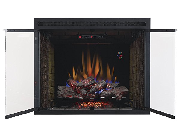 ClassicFlame 39EB500GRS 39" Traditional Built-in Electric Fireplace Insert with Glass Door and Mesh Screen, Dual Voltage Option