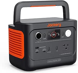 Jackery Explorer 240 Portable Power Station 2024 Version, 256Wh LiFePO4 Battery with 300W AC/100W USB-C Output, 1Hr Fast Charging, Versatile Scenarios -Outdoor Camping, RV Travel and Emergency Backup