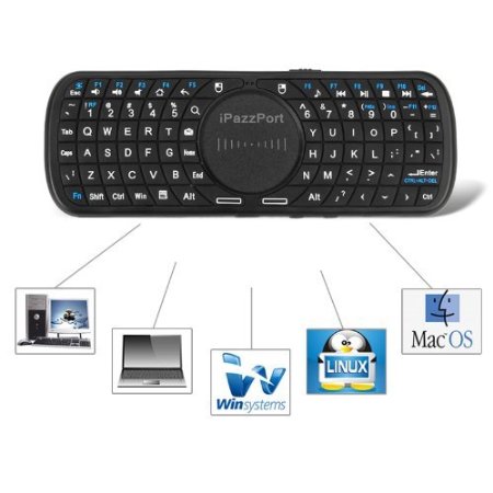 iPazzPort Portable Mini Wireless Keyboard with Touchpad for Windows Linux Android Google Smart TV KP-810-09