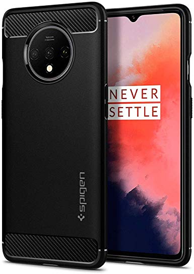 Spigen Rugged Armor, Designed for OnePlus 7T Case, Original Design Patent Flexible Case for OnePlus 7T - Black