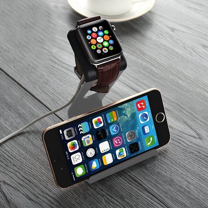 MOOBOM 1pc Wireless Charging Stand Charger Docking Station Holder for All Apple Watch Models