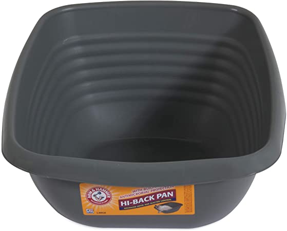 Arm & Hammer Hi-Back Cat Pan/Litter Box, Pearl Ash Blue