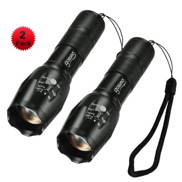 Gosund Cree XML-T6 LED handheld Nightlight Flashlight super birightes 5 Modes Adjustable Zoomable Focus Tactical Torches Water Resistant 2pcs/Packing