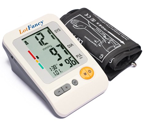 LotFancy Blood Pressure Monitor - Automatic Digital BP Machine with Upper Arm Cuff & Irregular Heartbeat Detector - Accurate & Portable for Home Use - 4 User Mode, FDA Approved (L Cuff 11.8-16.5")